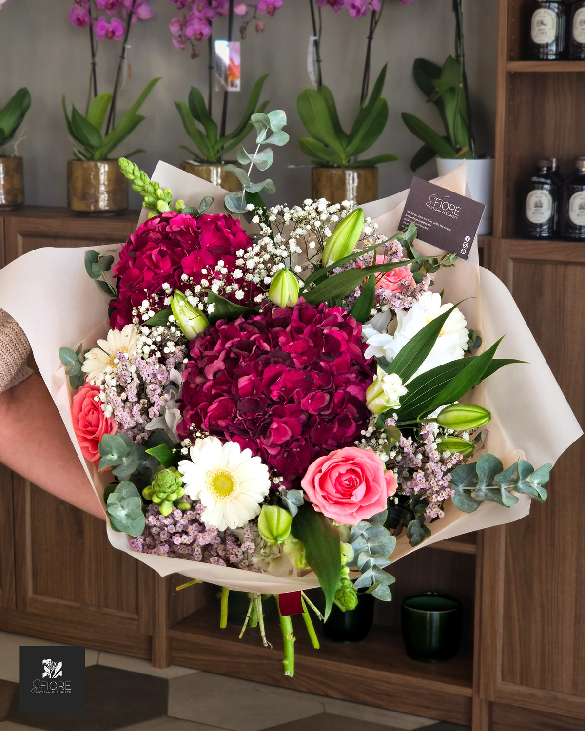 Bouquet Grenat & Corail