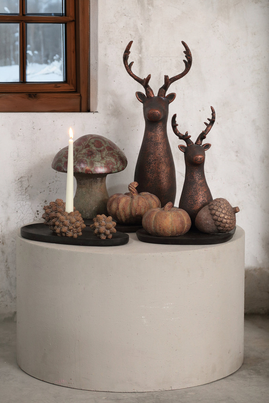 Citrouille décorative en ciment