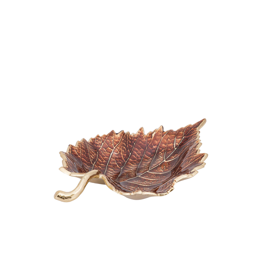 Coupelle feuille de hêtre en aluminium bronze