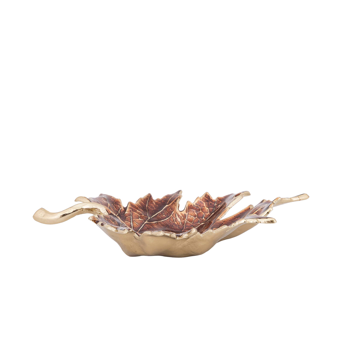Coupelle feuille d'érable en aluminium bronze